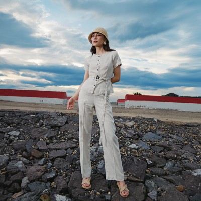 Áo Linen Rút Chỉ Lanh TOP220 thời trang thiết kế Hity