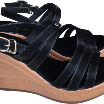 Giày saldan nữ TRƯỜNG HẢI màu đen da mềm mại đế xuống cao 9.5cm thời trang cao cấp nữ XDN785