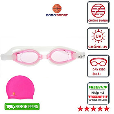 Kính bơi chống sương mờ, chống UV Cleacco, dây đeo được làm 100% silicone mềm mại, thoải mái, thiết kế không trơn trượt, độ co giãn và độ bền thách thức thời gian, dành cho vận động viên chuyên nghiệp hoặc người thích người đi bơi hằng ngày. Tặng nón bơi 