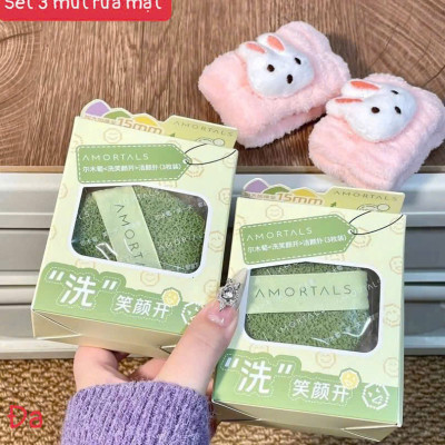 COMBO Hộp 3 Bông Mút Rửa Mặt Amortals, Mút Rửa Mặt Bọt Biển, Làm Sạch Mặt, Bông Mút Hình Giọt Nước - HÀNG CHÍNH HÃNG MINIIN