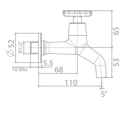 Vòi lạnh (vòi gắn tường ) Winston WF-T702(FFAS7602) -hàng chính hãng American Standard