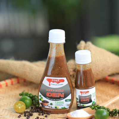 Nước chấm Fosa (vị ngẫu nhiên), muối ớt tắc tươi ngon cho hải sản và BBQ, chay mặn đều dùng được, chai 110g