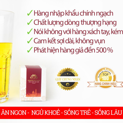 Combo nhụy hoa nghệ tây saffron Kingdom Herb chính hãng thượng hạng 1g x 2 hộp (tặng bình thuỷ tinh cao cấp, táo đỏ, nhíp gắp)