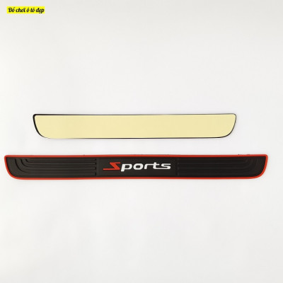 Bộ 4 miếng dán bậc bước lên xuống xe ô tô chữ sports