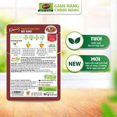 Combo 1 hộp (20 gói) xốt gia vị hoàn chỉnh Barona 80g 