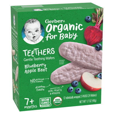 Bánh Gạo Hữu Cơ Gerber Organic vị Việt Quất Táo Củ Cải Đỏ 48g cho trẻ trên 7 tháng tuổi
