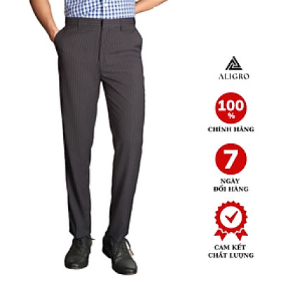 Quần âu nam ALIGRO màu đen, ống đứng tôn dáng thanh lịch, trang trọng ALGO1036