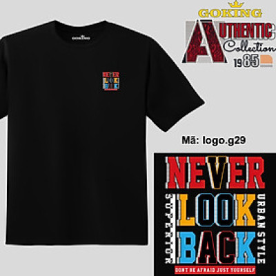NEVER LOOK BACK, mã logo.g29. Hãy tỏa sáng như kim cương, qua chiếc áo thun Goking siêu hot cho nam nữ trẻ em, áo phông cặp đôi, gia đình, đội nhóm