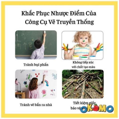 Bảng viết tự xóa LCD 8.5 Inch đơn sắc, đồ chơi giáo dục cho bé thông minh, phát triển trí tuệ OKOMO