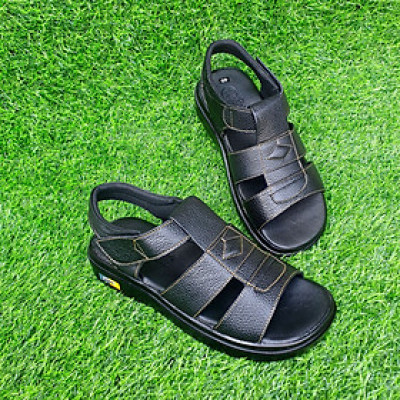 Xăng đan nam da bò Trường Hải cao 3.5cm đế pu nhẹ màu nâu XD160N