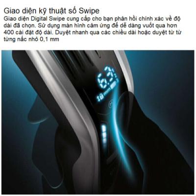 Tông đơ cắt tóc Dualcut, Titanium, Series 9000 Thương hiệu Hà Lan cao cấp Philips - HC9450 - Hàng Nhập Khẩu (Bảo hành 24 Tháng)