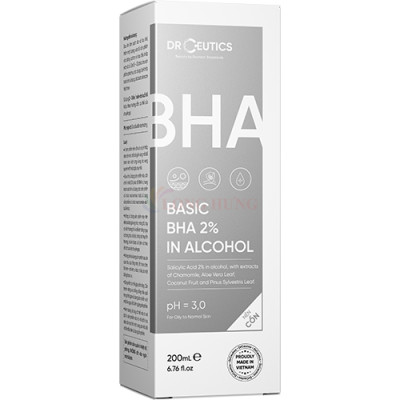 Dung dịch DrCeutics Basic BHA 2% In Alcohol giúp loại bỏ tế bào chết trên da (100ml/200ml) - Hàng chính hãng