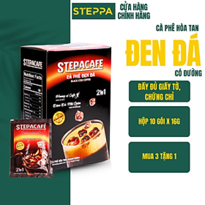 STEPPACAFE-Cà phê đen đá truyền thống (Hộp 10 gói x 16g)