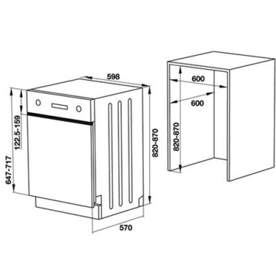 Máy rửa chén âm bán phần bề mặt thép không gỉ HDW-HI60C chính hãng