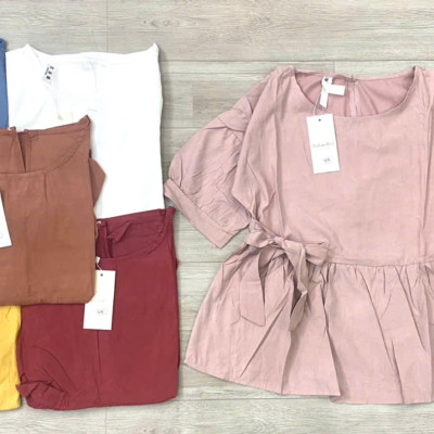 Áo kiểu nữ đẹp form rộng hàng Quảng châu, chất liệu vải mềm mát, phong cách Hàn Quốc, Áo Babydoll tay ngắn NeSa Shop