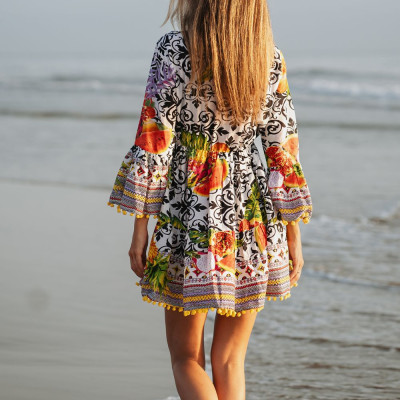 Đầm Boho Kết Cườm Cotton Isla Bonita