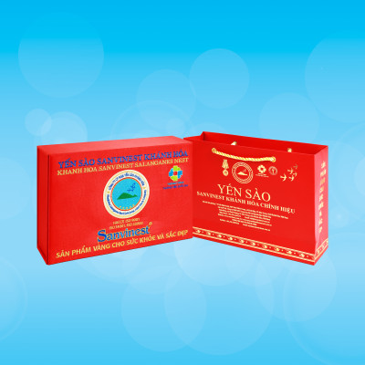 Hộp quà tặng Yến sào Sanvinest Khánh Hòa chính hiệu nguyên tổ 100g - Q110