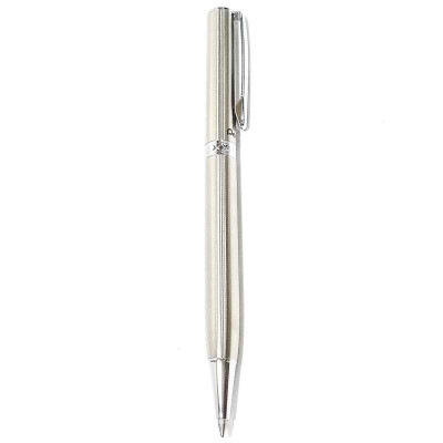 Bút Bi Kim Loại Nắp Vặn Pentel CC Màu Bạc - Mực Xanh B810-C