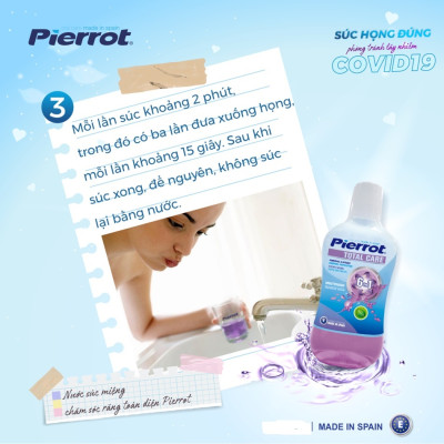 [ Mua 2 tặng 1 chỉ kẽ răng ] Nước súc miệng chăm sóc răng toàn diện Pierrot 500ML
