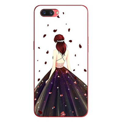 Ốp lưng in cho Oppo Realme C1 mẫu Cô Gái Đầm Đen - Hàng chính hãng