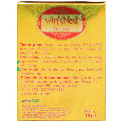 Thùng 72 lọ Yến sào wins