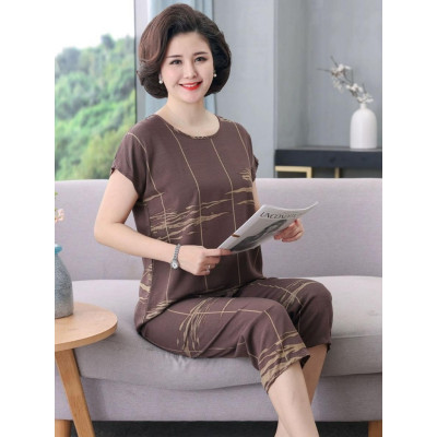 Đồ bộ trung niên, chất liệu mát, thấm hút mồ hôi, đồ bộ nữ kiểu set đi chơi, bộ đồ trung niên cho bà cho mẹ, Nesa TN01