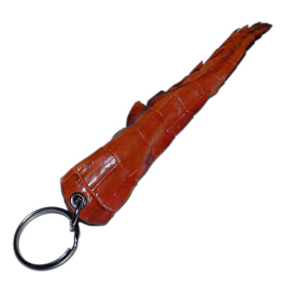 Móc khóa Huy Hoàng da cá sấu gai đuôi màu đen, nâu đỏ, vàng bò, nâu đất HT8214-15-16-17