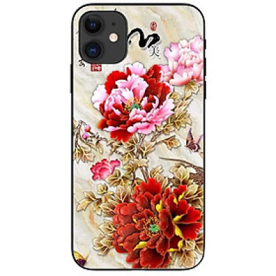 Ốp lưng dành cho Iphone 12 Mini mẫu Mẫu Đơn Đỏ Hồng