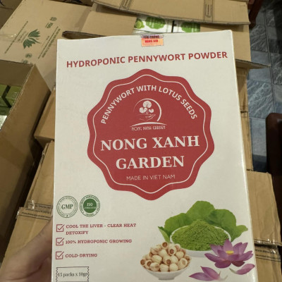 Nông Xanh Garden Bột Rau Má Thủy Canh Hạt Sen Hộp 15 gói (10gr/1 gói) hòa tan uống liền, dễ uống, thanh nhiệt, mát gan, làm đẹp da