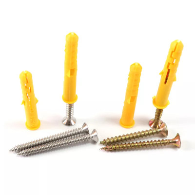 Set 10 Vít + Nở 6 Nhựa Giá Rẻ, Vít Sắt Kèm Nở Vàng 6, Nở Nhựa Đóng Tường, Phù Hợp Lỗ Khoan 6. Takyhome 5080_VIt_No_Re