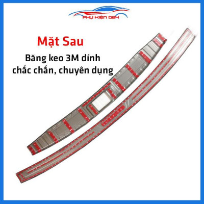 Ốp chống trầy cốp Honda HRV thép không gỉ vân titan bảo vệ xe chống va đập