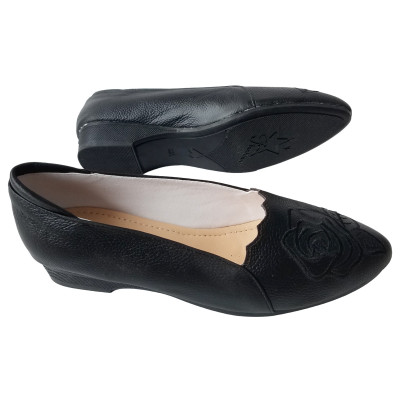 Giày Búp Bê Nữ Da Bò Thật BIGGBEN Cao 3 Phân BB137