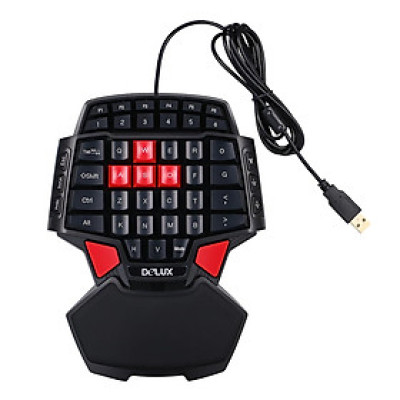 Bàn phím chơi game Esport có dây USB dùng một tay chuyên nghiệp Delux T9 47 phím