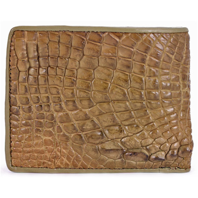 HJ2261 - Bóp nam Huy Hoàng da cá sấu gù chân màu rêu