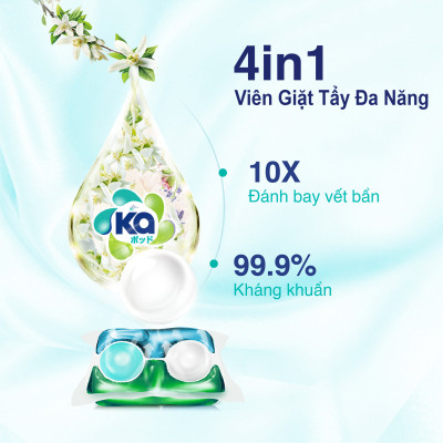 Combo 3 Túi Viên Giặt Xả Đa Năng 4 Trong 1 KA Universal (40 Viên/ Túi)