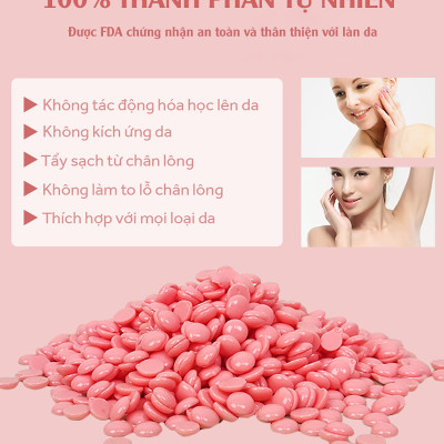 SÁP WAX TẨY LÔNG NÓNG CAO CẤP Giúp Da Láng Mịn, An Toàn, Lành Tính, Không Đau - Phù hợp mọi loại da, Hiệu quả wax tẩy lông nách, wax tẩy lông các vùng, bikini, wax lông tại nhà, tẩy da chết - Tặng que gỗ chà sáp