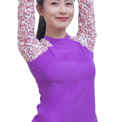 Bộ đồ bơi nữ tay dài LMcation Quinn- Tím thổ cẩm