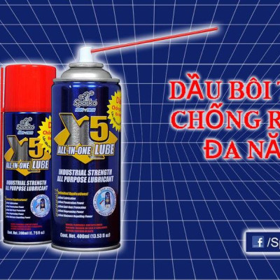 Chai xịt vệ sinh sên, bôi trơn, chống rỉ đa năng SPARKO X5 400ml