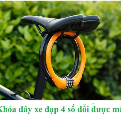 Khóa Dây Xe Đạp Chống Trộm Mật Mã 4 Số Lõi Thép Chống Cắt cao cấp