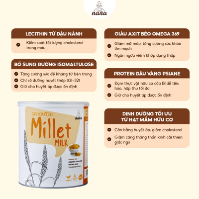 Sữa Hạt Gạo Lứt Hữu Cơ Millet Gói 30g Vị Kê Nhập Khẩu Malaysia Cho Trẻ Từ 3 Tuổi & Cả Gia Đình Bổ Sung Dinh Dưỡng Vegan - 24grains