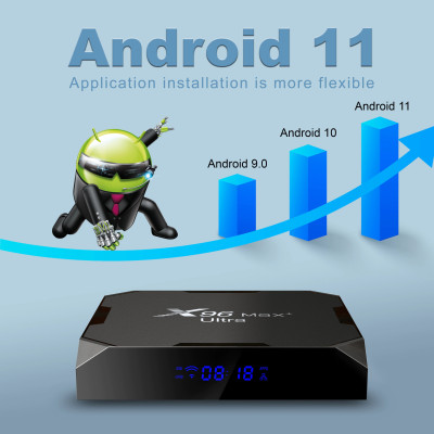 Android Tivi Box X96 Max plus ultra S905X4 Ram 4G Rom 32G Wifi Kép Có Bluetooth Cài Sẵn Ứng Dụng Xem Phim HD Và Truyền Hình Cáp miễn phí vĩnh viễn - Hàng Nhập Khẩu