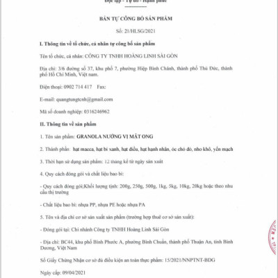 Ngũ Cốc Granola Nướng Vị Mật Ong Hạt Nhập Khẩu - thương Hiệu Holinut/500gram