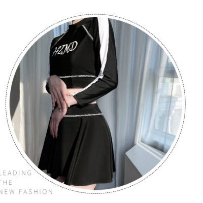 Bộ đồ bơi bikini kín đáo nữ hai mảnh đi tắm biển áo dài tay kèm váy - BB