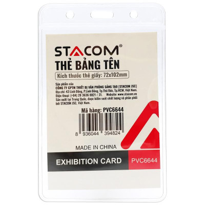Bảng Tên Nhựa PVC (72x102mm) ID-PVC6644