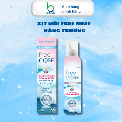 Xịt Mũi Free Nose Đẳng Trương Vệ Sinh Mũi Hằng Ngày Dành Cho Trẻ Sơ Sinh - Chai 120ml
