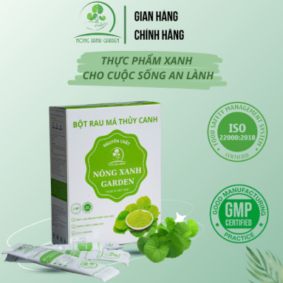 Nông Xanh Garden Bột Rau Má Thủy Canh Nguyên Chất Hộp 15 gói (3gr/1 gói) hòa tan uống liền, không đường, thanh nhiệt