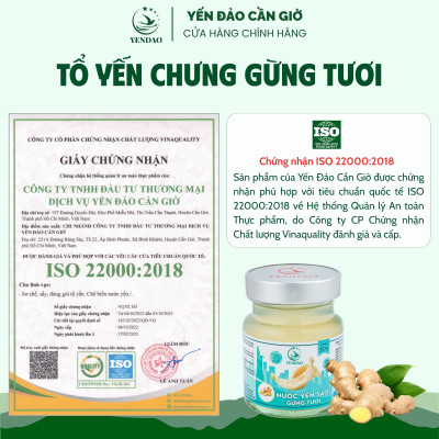 Yến Đảo - Hũ Yến Chưng Gừng Tươi Tổ Yến Xanh Bổ Dưỡng Sức Khỏe, Quà Tặng Cao Cấp 6 Lọ 70ml