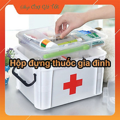 Hộp nhựa đựng đồ y tế đồ Nail mỹ phẩm gia đình đa năng (Cỡ nhỏ 24x17x13cm)