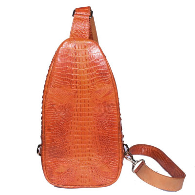 Túi đeo trước nam da cá sấu Huy Hoàng con cá sấu màu vàng bò HC6704