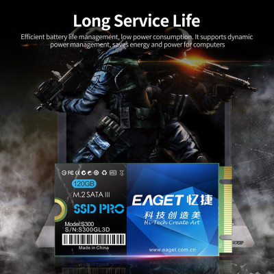 EAGET S300 SSD M.2(NGFF) Solid State Drive High Speed Transmission Compact Slient Shockproof SSD for PC Laptop 1TB